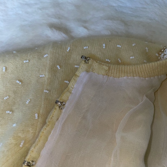 Vintage Gene Shelly Hand Beaded Angora Sweater - Picture 5 of 14